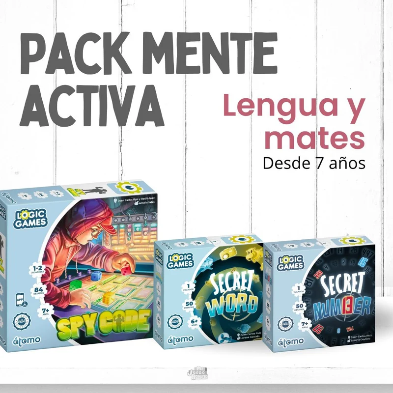 Pack "Mente Activa +7 años" Secret words + Secret Numbers + Spy code