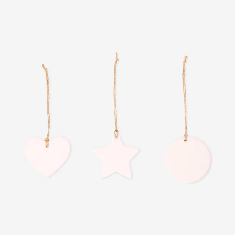 DIY ceramic ornaments - 3 pcs