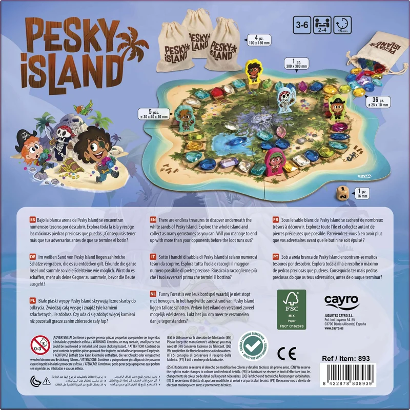 PESKY ISLAND - Juego de mesa - Cayro - 2-4 jugadores - 3-6 años - 15 min