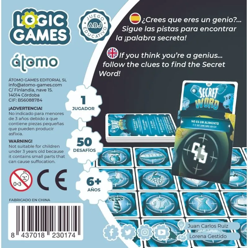 Secret Word - Juego de mesa - Atomo - 1 jugador - 6+ años - 10-20 min