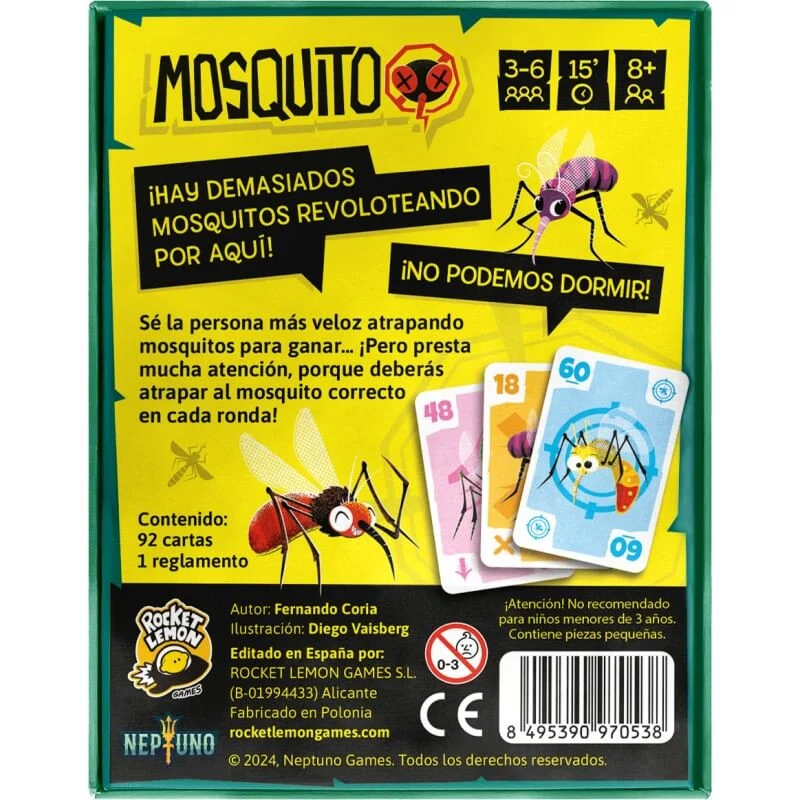 Mosquito - Juego de mesa - ROCKET LEMON - 3-6 jugadores - 8+ años - 15 min