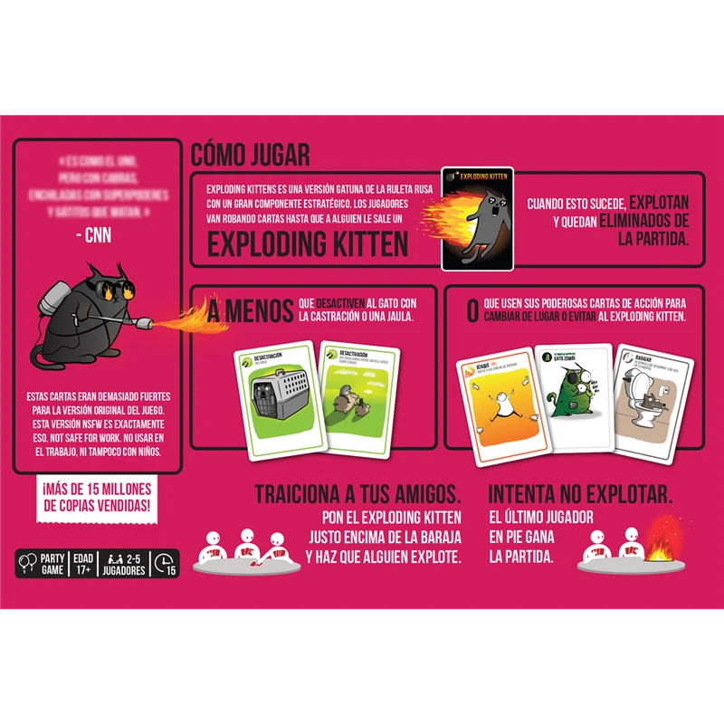 Exploding Kittens NSFW - Juego de mesa - Exploding Kittens - 2-5 jugadores - 17+ años - 15 min
