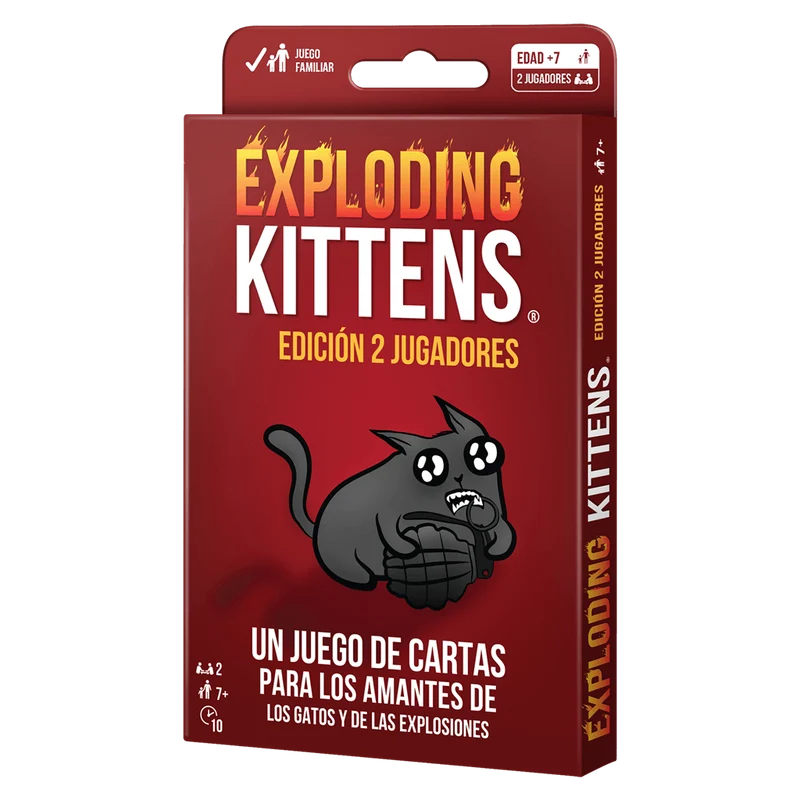 Exploding Kittens Edición 2 jugadores - Juego de mesa - Exploding Kittens - 2 jugadores - 7+ años - 10 min