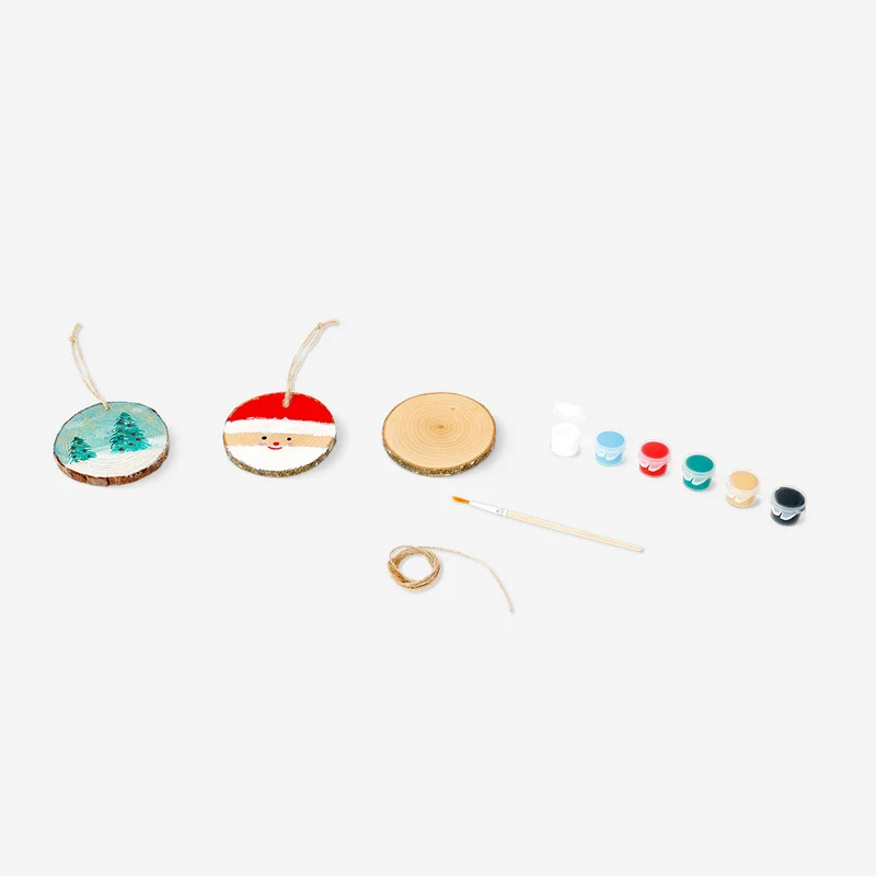 DIY wooden ornaments - 3 pcs