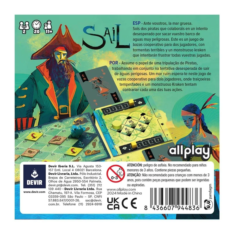 Sail - Juego de mesa - Devir - 2 jugadores - 11+ años - 20 min