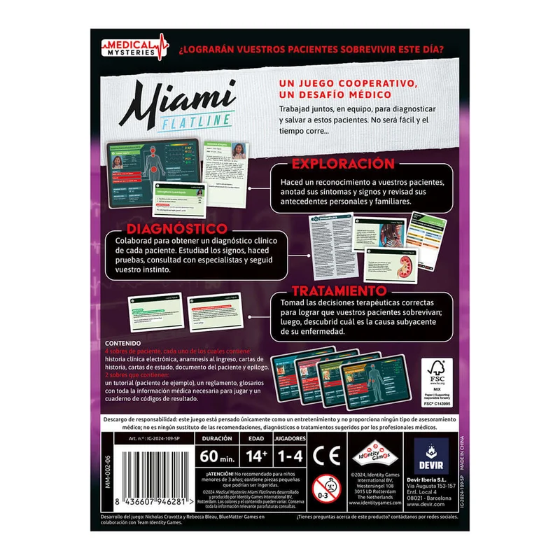 Medical Mysteries Miami - Juego de mesa - Devir - 1-4 jugadores - 14+ años - 30-60 min