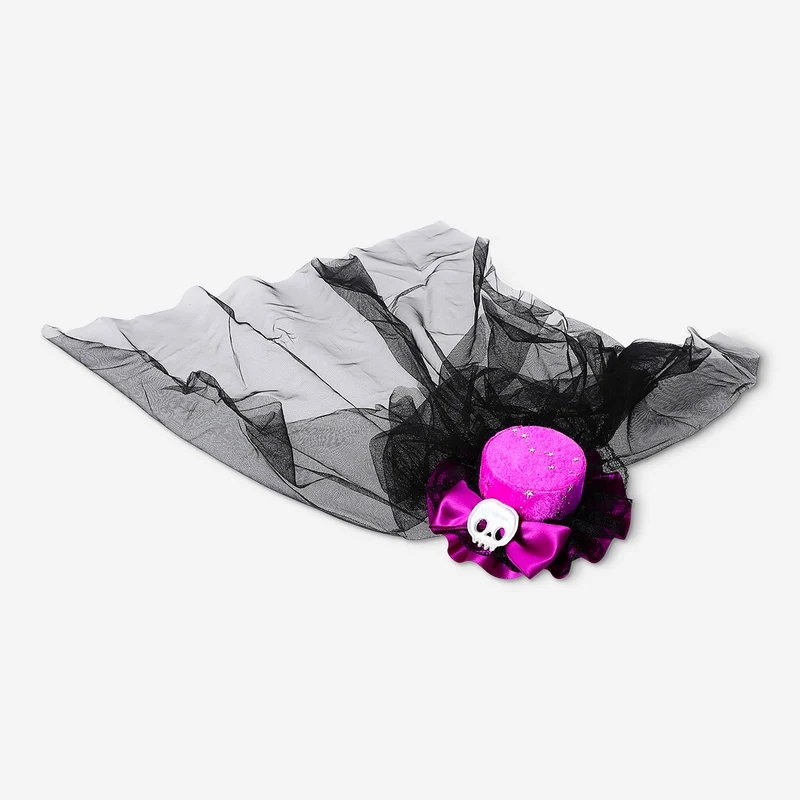 Hair clip with veil costume accessory - For adults