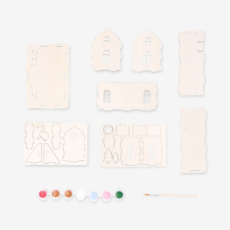 DIY wooden gingerbread house