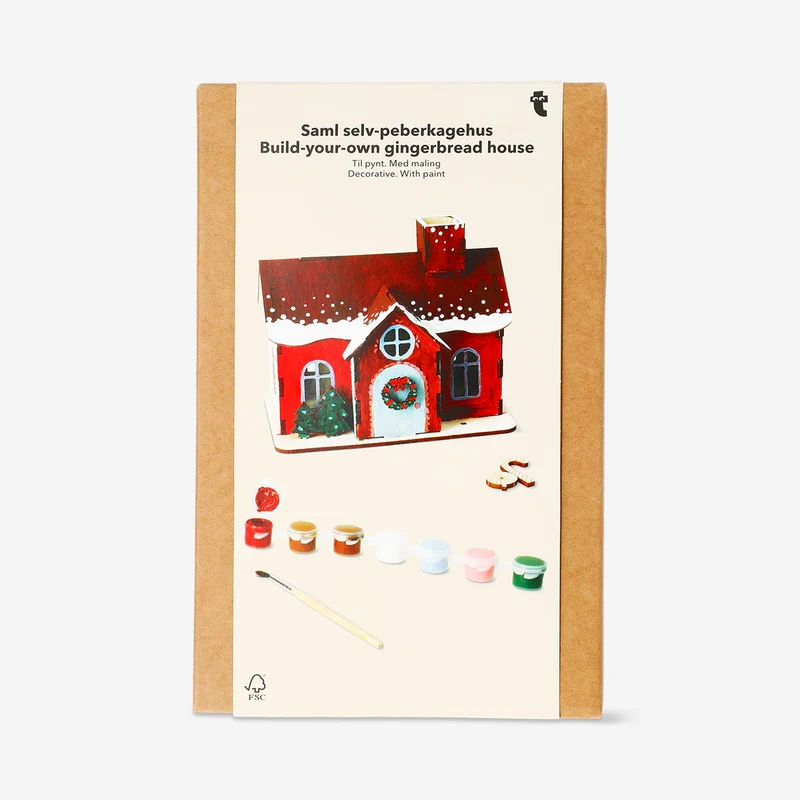 DIY wooden gingerbread house