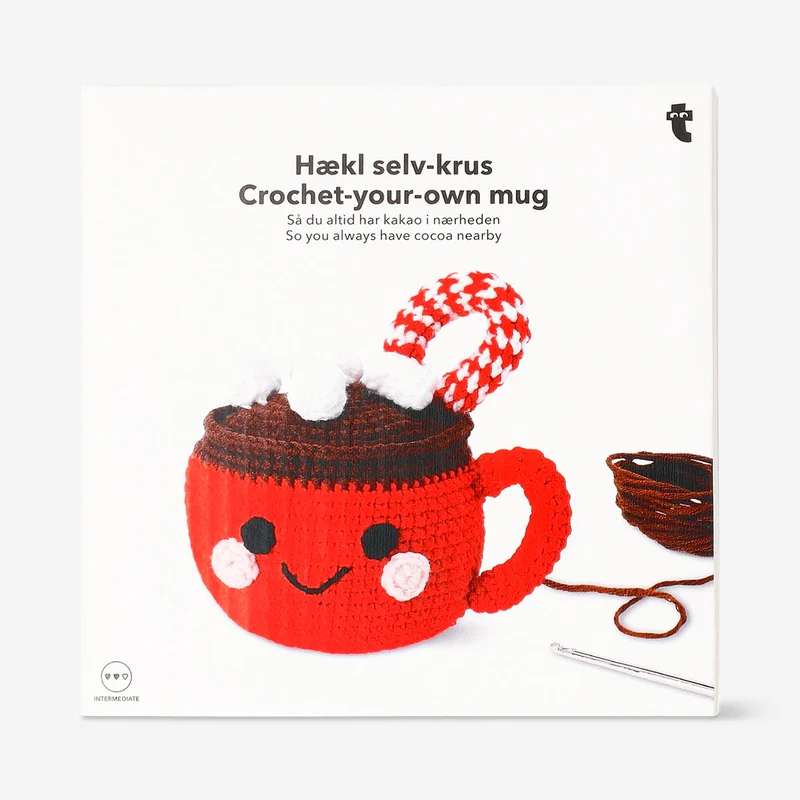 DIY crochet mug with hot chocolate