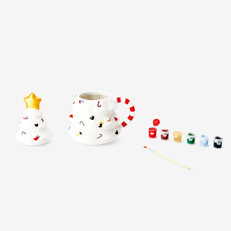 DIY Christmas tree mug with lid - 400 ml