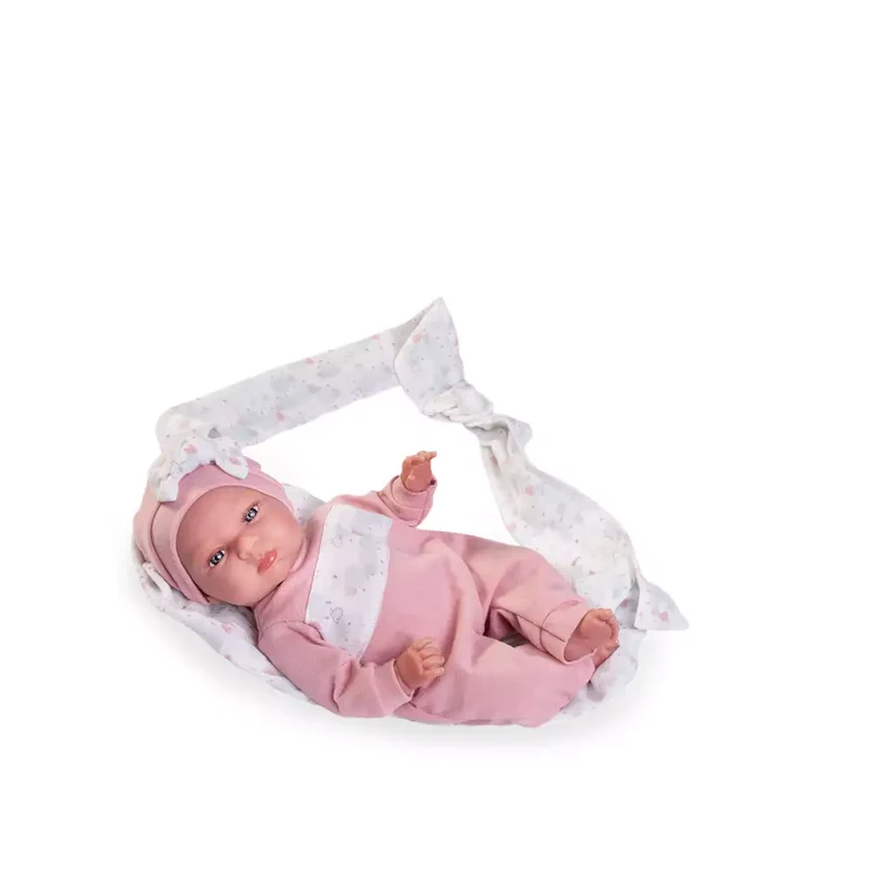 Muñecas Antonio Juan Mi Pequeño Reborn Tufi con Fular Portabebé 33 cm