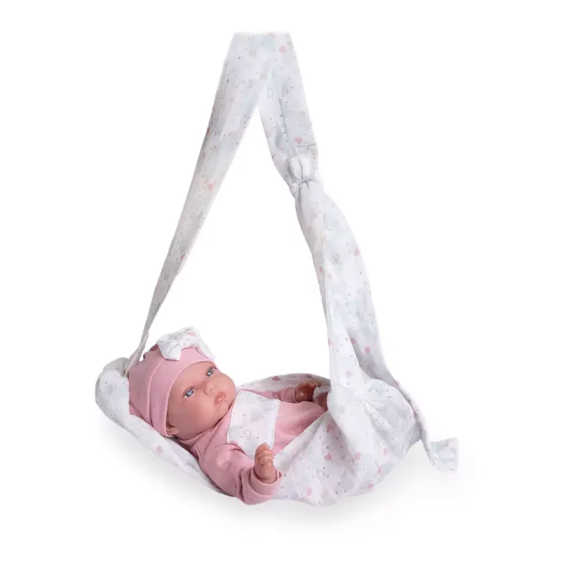 Muñecas Antonio Juan Mi Pequeño Reborn Tufi con Fular Portabebé 33 cm
