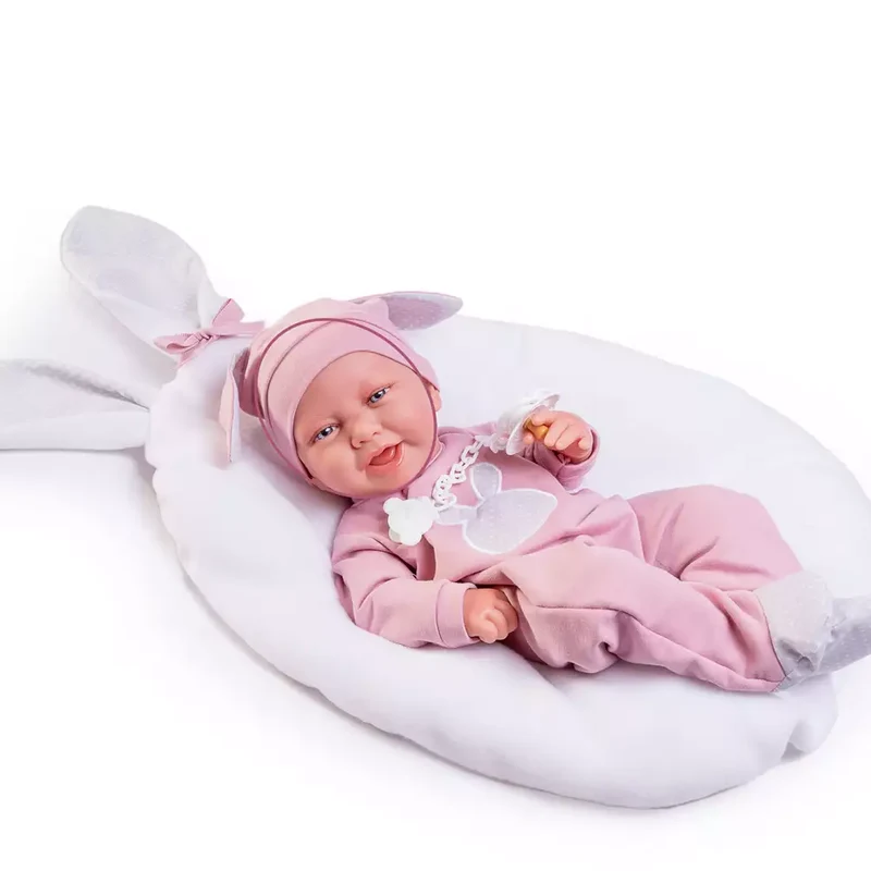 Muñecas Antonio Juan Recién Nacida Carla Conejita con Cojín