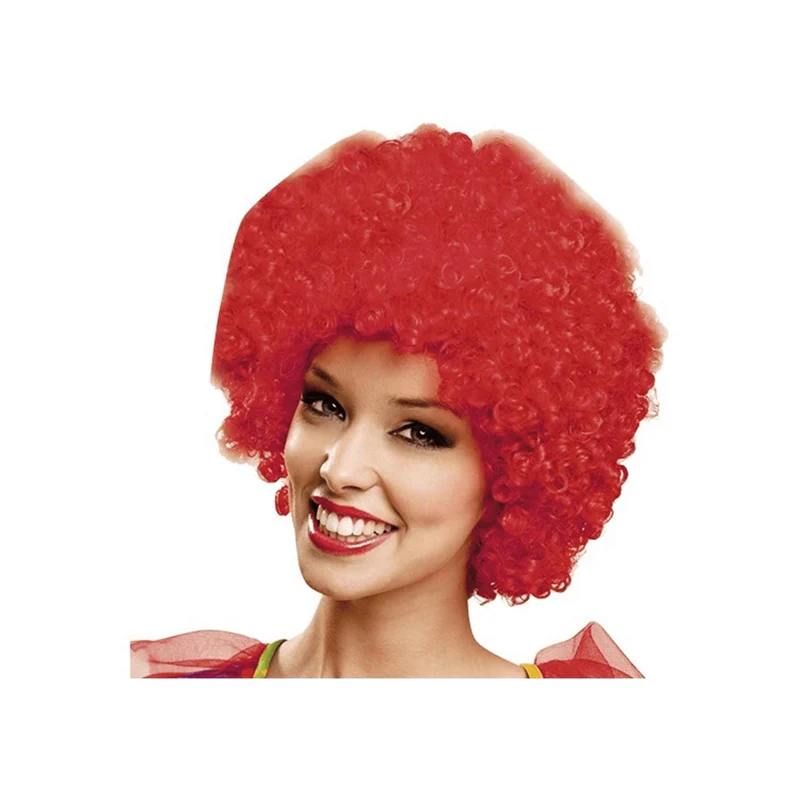 Peluca Rizada color rojo para disfraz