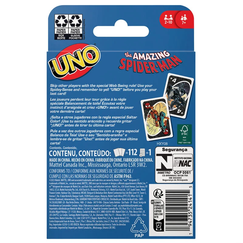 Juego de Cartas Uno Spiderman