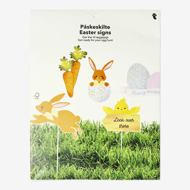 Easter signs for egg hunt - 16 pcs