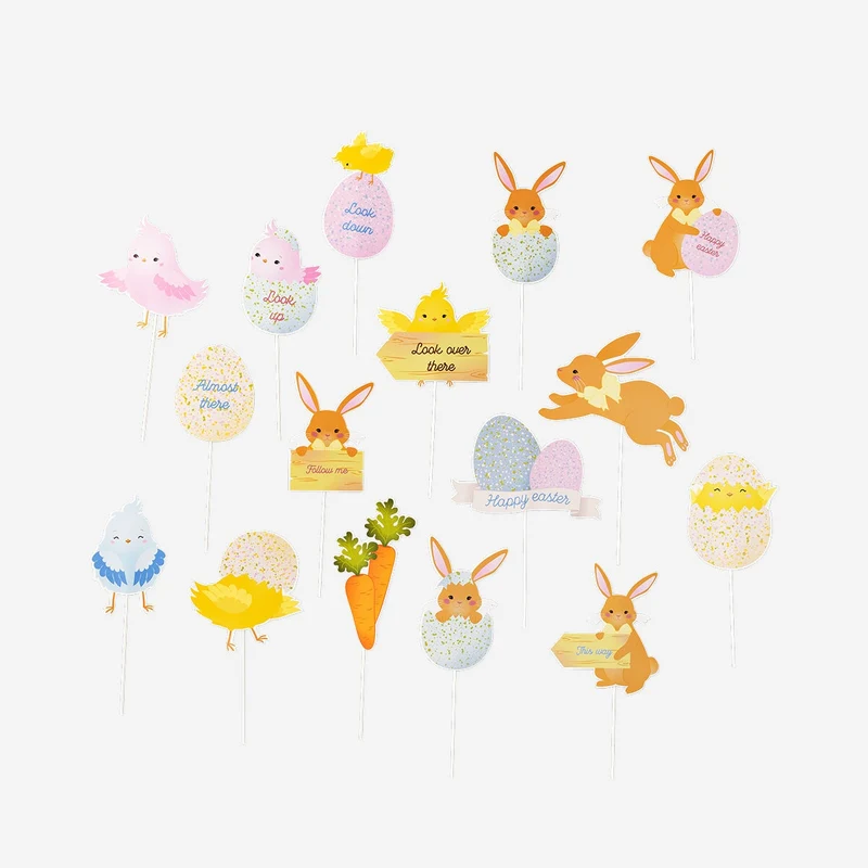 Easter signs for egg hunt - 16 pcs