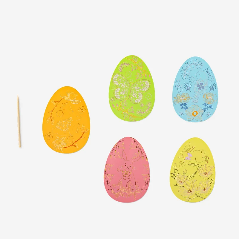 Easter egg scratch pictures - 5 pcs