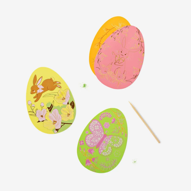 Easter egg scratch pictures - 5 pcs