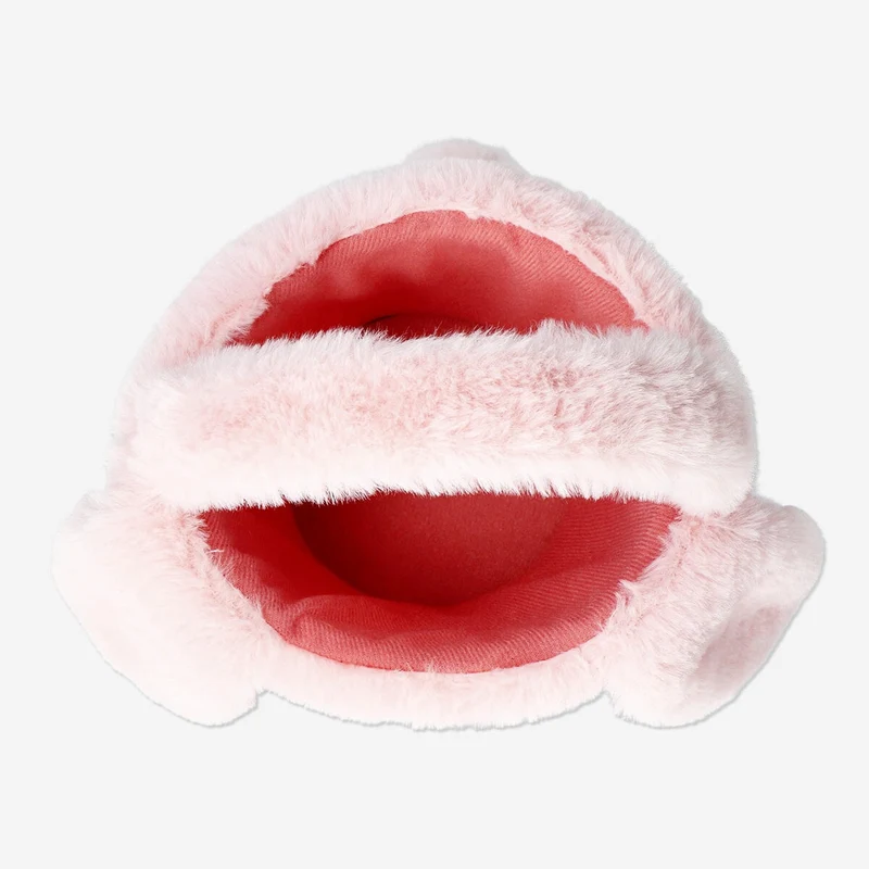 Plush pink bunny basket