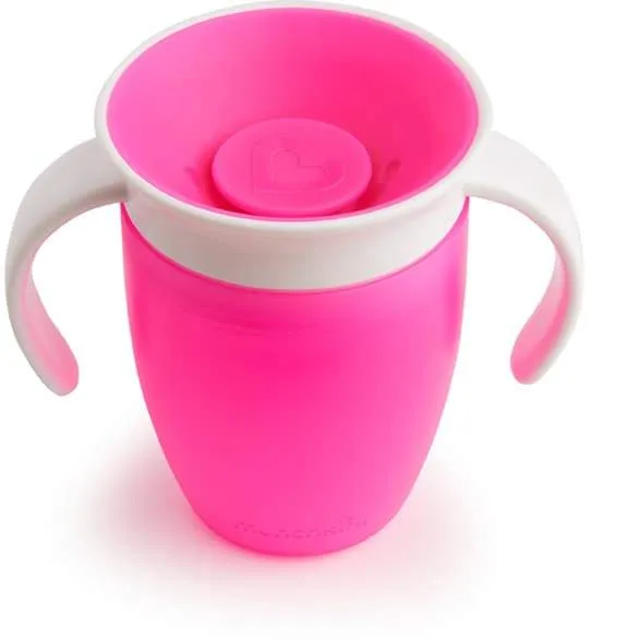 Vaso Antiderrame con Asa Miracle 360º Rosa pastel · Munchkin