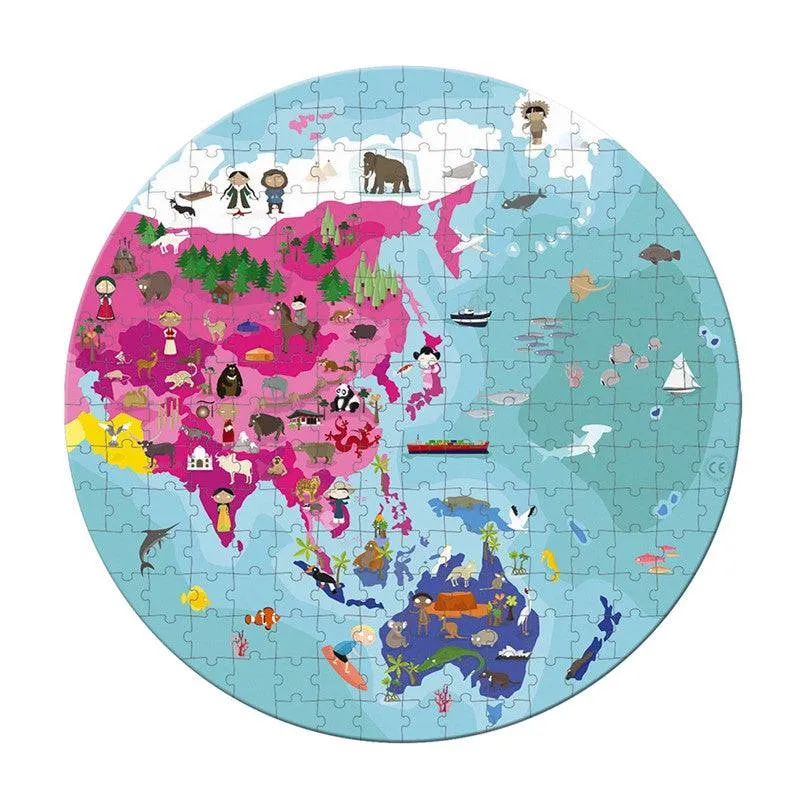 Puzzle ilustrado a dos caras "Planeta Azul" · Janod