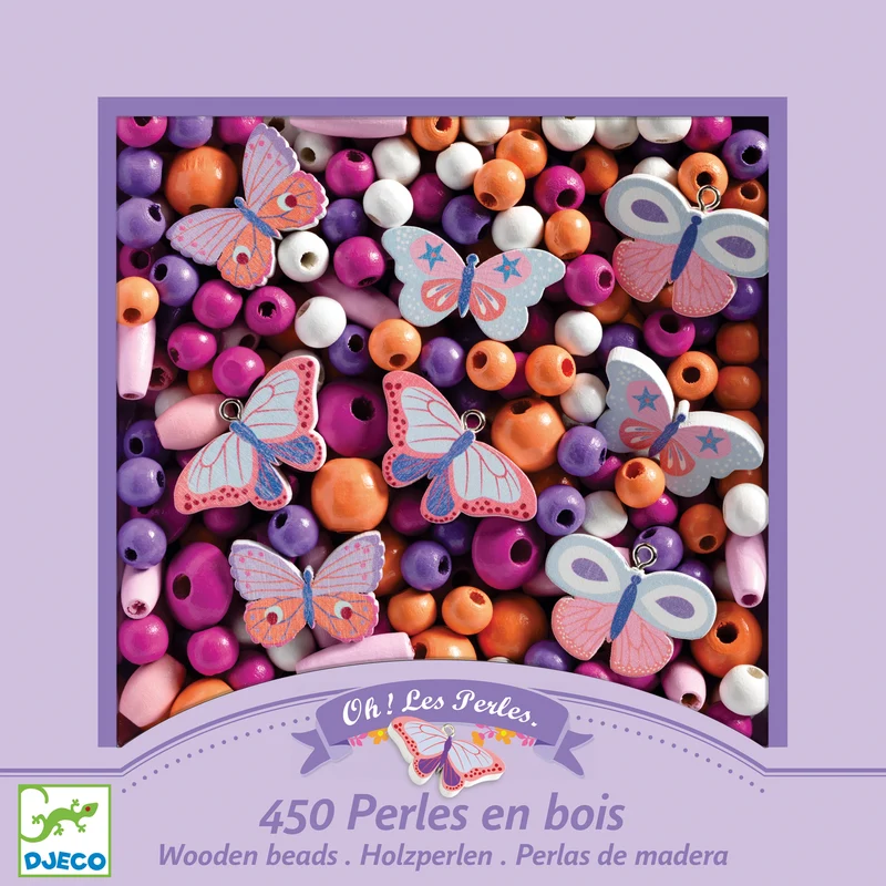 Perlas de Madera Mariposas · DJECO