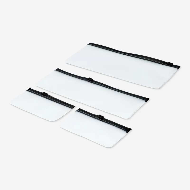 Black organiser bags with zipper - 4 pcs