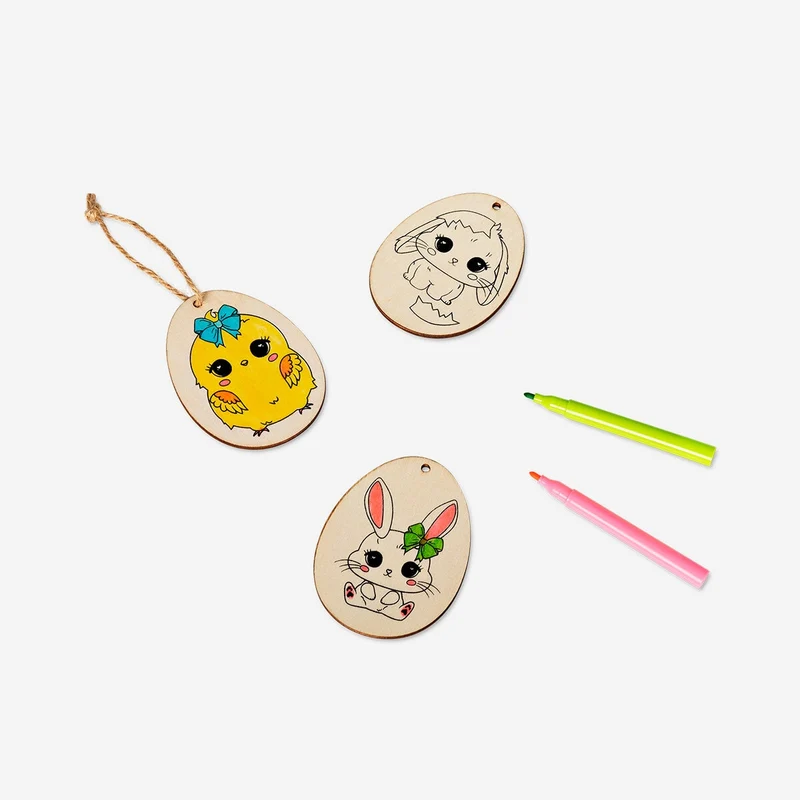 DIY wooden ornaments - 4 pcs
