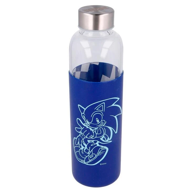 Botella Cristal con Funda Silicona Sonic The Hedgehog 585ml