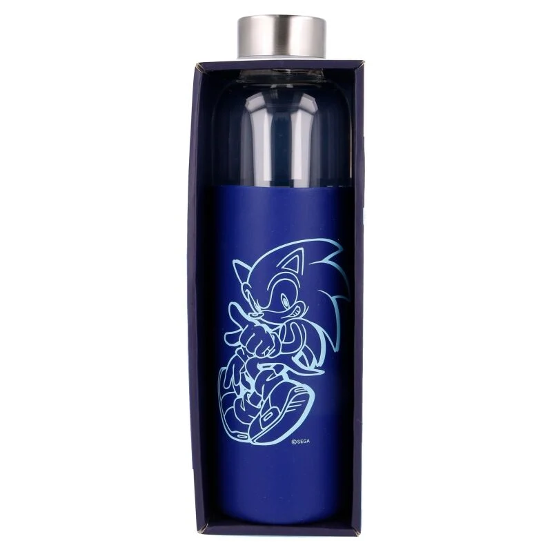 Botella Cristal con Funda Silicona Sonic The Hedgehog 585ml