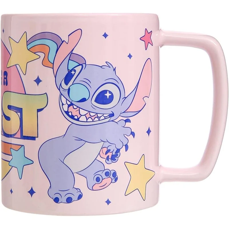 Taza con Funda de Peluche Ángel y Stitch - Disney 440ml