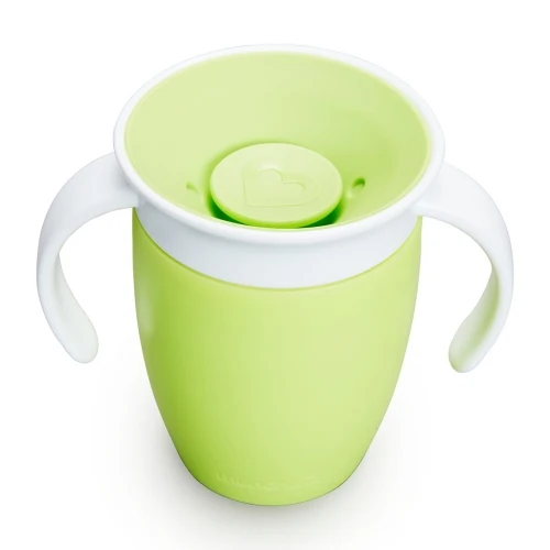 Vaso Antiderrame con Asa y Tapa - Miracle 360º Verde · Munchkin