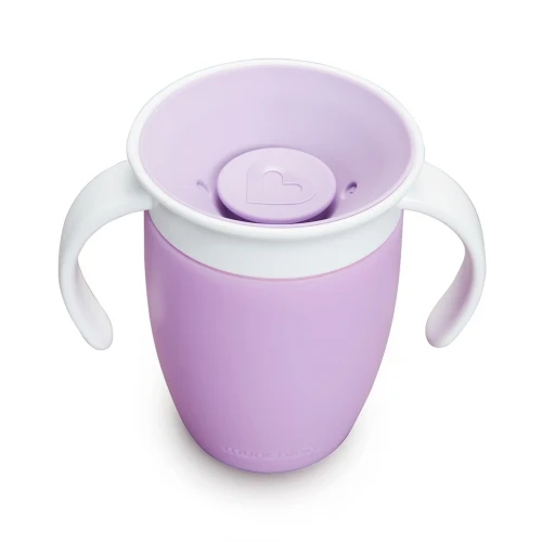 Vaso Antiderrame con Asa y Tapa - Miracle 360º Lila · Munchkin