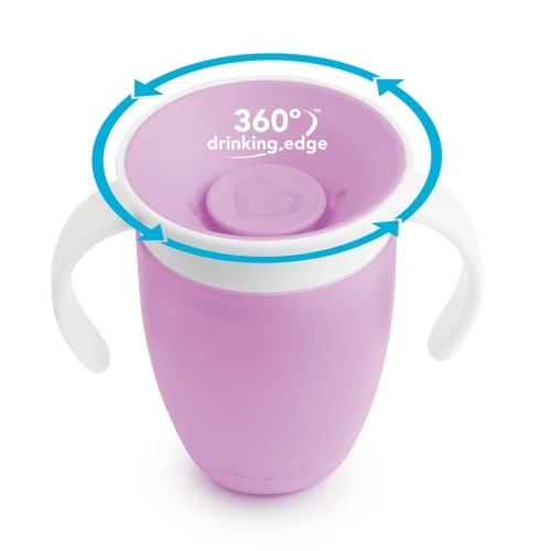 Vaso Antiderrame con Asa y Tapa - Miracle 360º Lila · Munchkin