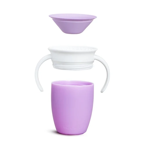 Vaso Antiderrame con Asa y Tapa - Miracle 360º Lila · Munchkin