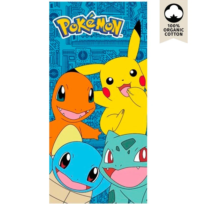 Toalla Inicales Kanto Pikachu Algodón - Pokémon
