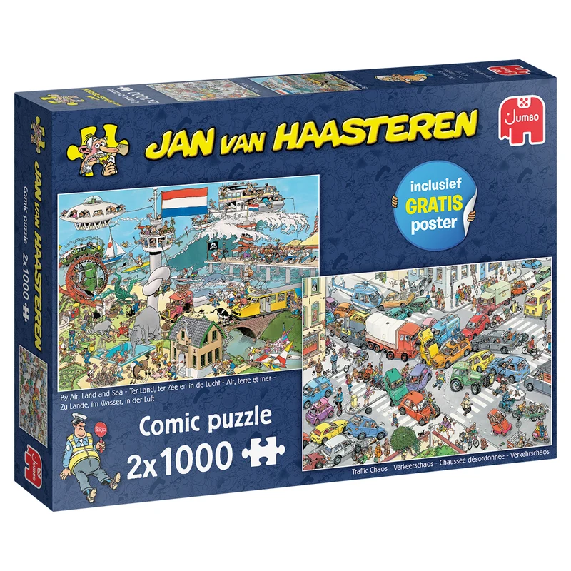 Jan van Haasteren - Traffic Chaos & By Air, Land and Sea (2x1000 pieces)