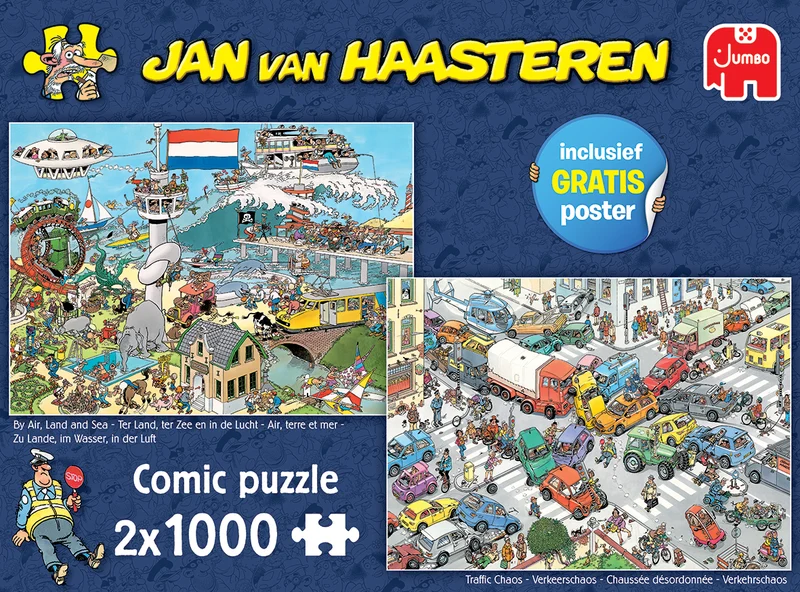 Jan van Haasteren - Traffic Chaos & By Air, Land and Sea (2x1000 pieces)