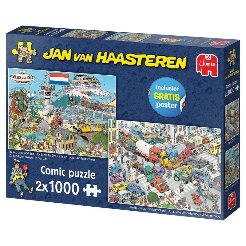 Jan van Haasteren - Traffic Chaos & By Air, Land and Sea (2x1000 pieces)