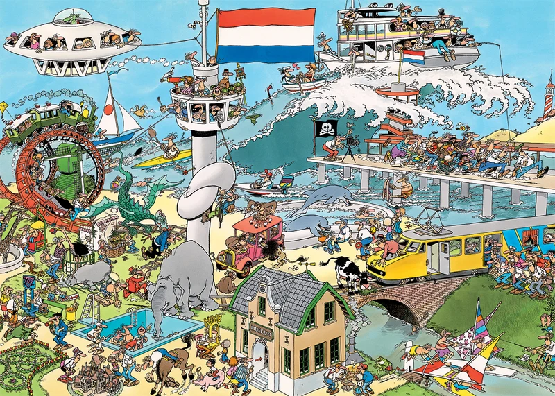 Jan van Haasteren - Traffic Chaos & By Air, Land and Sea (2x1000 pieces)