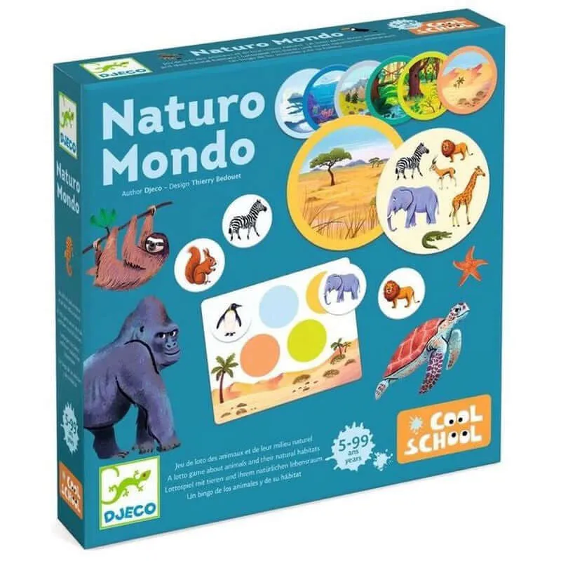 Naturo Mondo Cool School - Juego de mesa - Djeco - 1-6 jugadores - 5+ años - 15 min