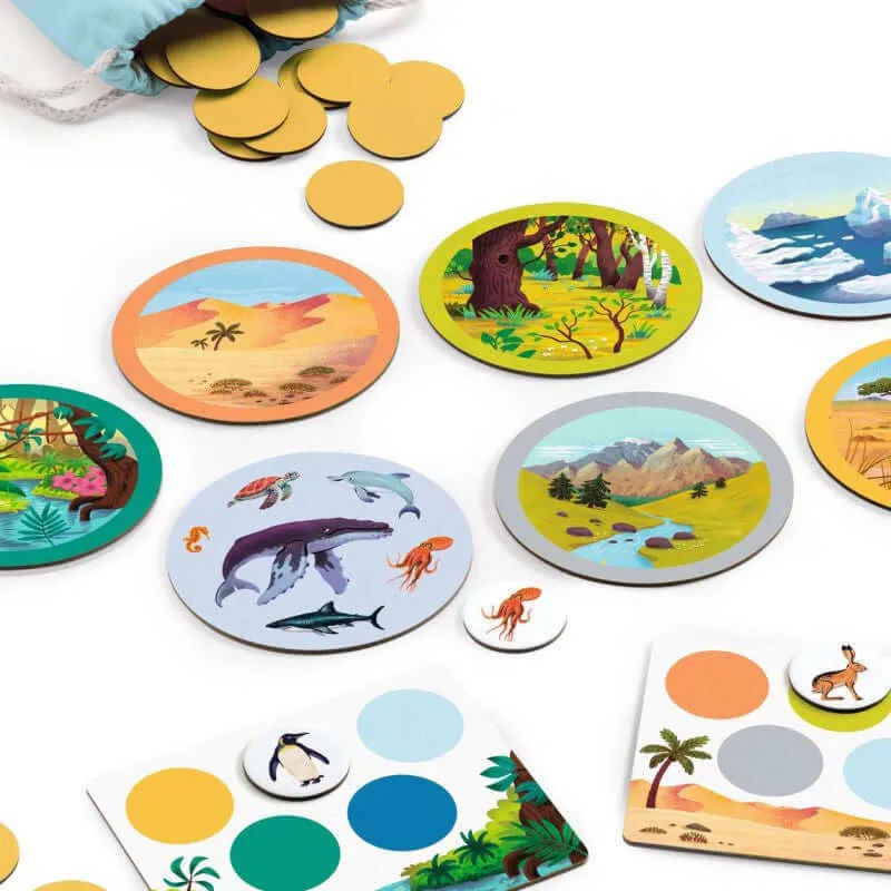 Naturo Mondo Cool School - Juego de mesa - Djeco - 1-6 jugadores - 5+ años - 15 min