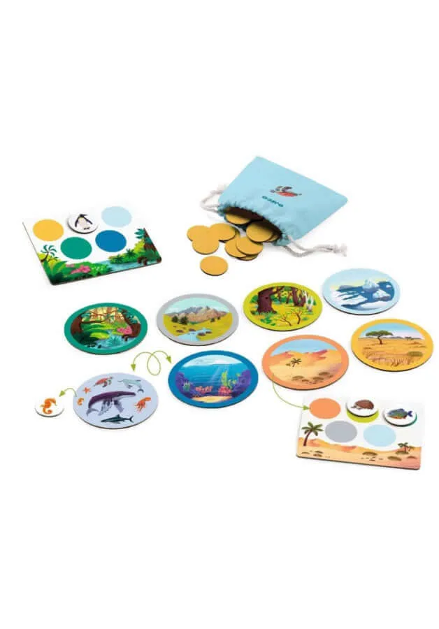Naturo Mondo Cool School - Juego de mesa - Djeco - 1-6 jugadores - 5+ años - 15 min