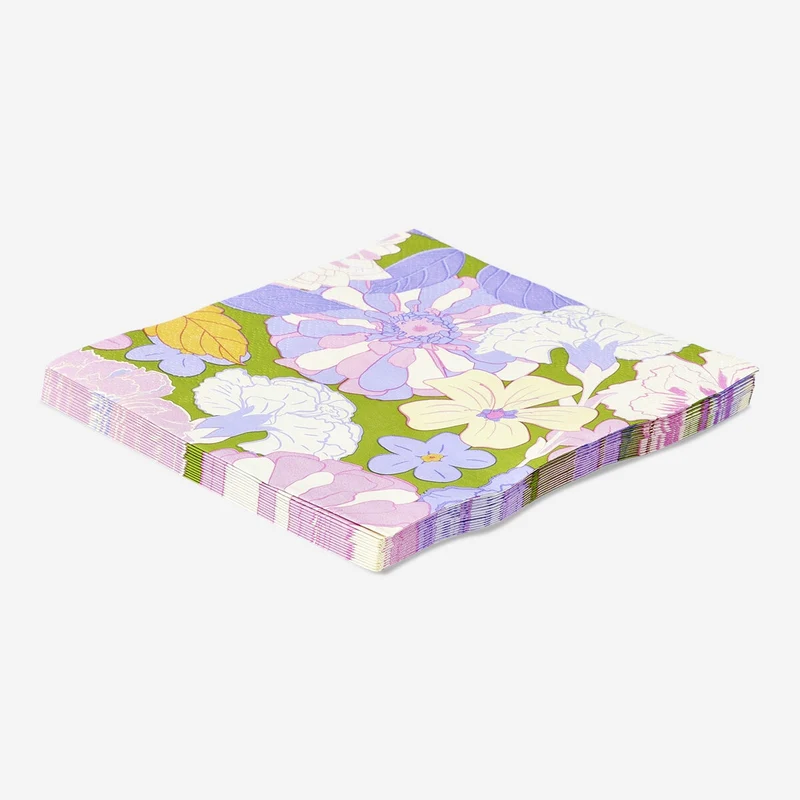 Napkins with flowers - 15 pcs