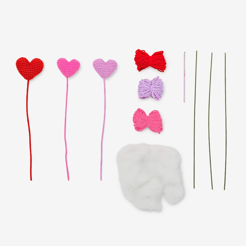 DIY crochet hearts kit