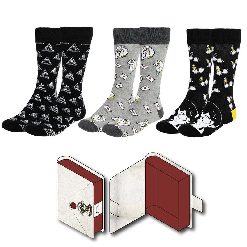 Set 3 Pares Calcetines Carta Hogwarts - Harry Potter