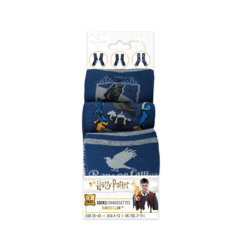 Set 3 Pares Calcetines Ravenclaw - Harry Potter
