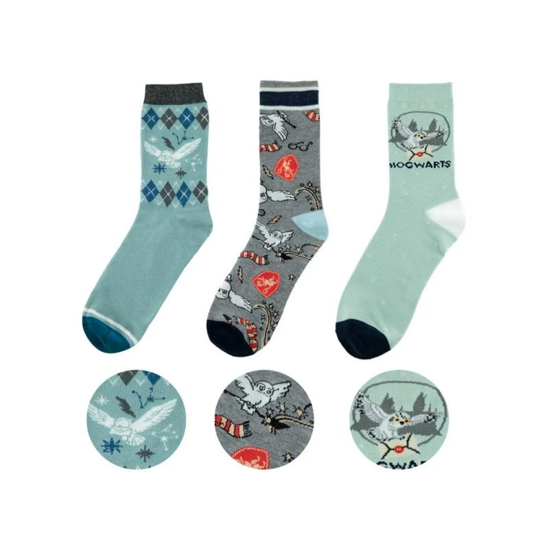 Set 3 Pares de Calcetines Hedwig - Harry Potter